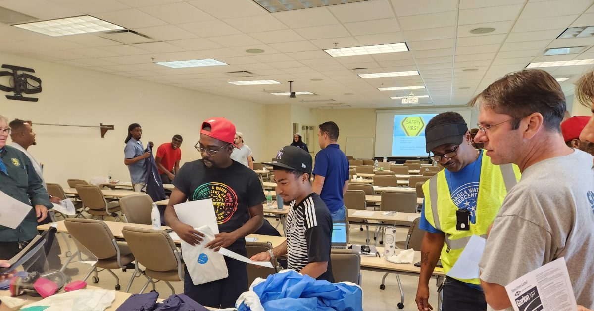 Photo of training session and attendees.