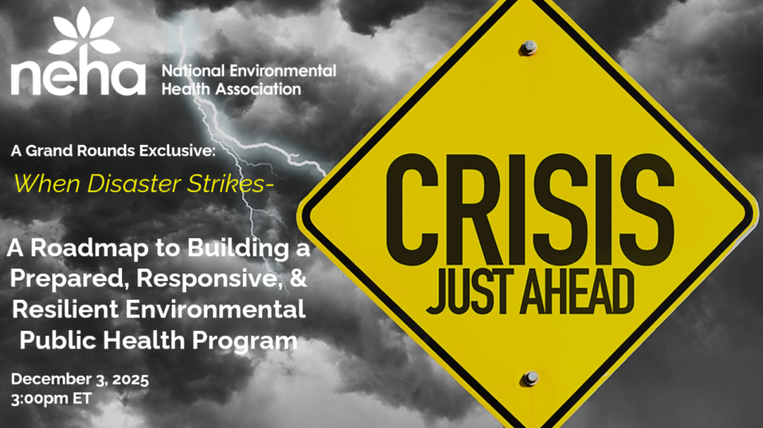 Graphic for the NEHA webinar titled "A Roadmap to Building a Prepared, Responsive, & Resilient Environmental Public Health Program