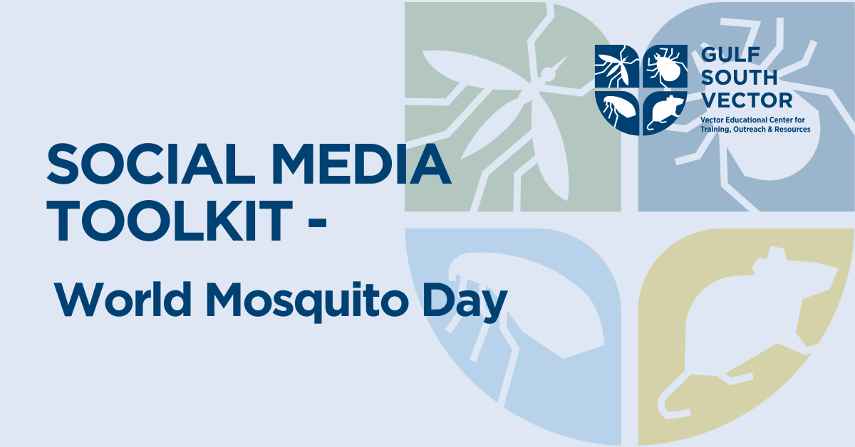 Gulf South VECTOR-branded graphic for the "World Mosquito Day - Social Media Toolkit" page on vectoroutreach.org