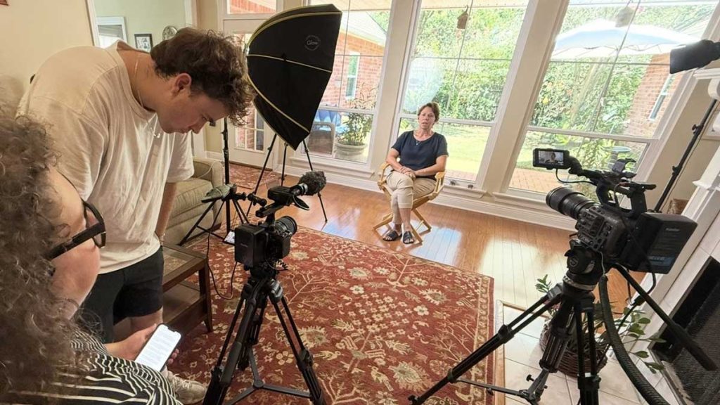 Claudia Riegel is interviewed and filmed for Gulf South VECTOR